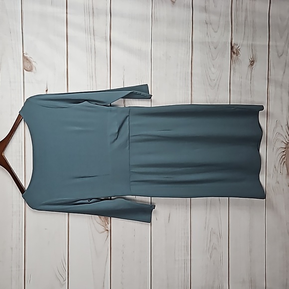 Ann Taylor Dusty Blue Cowl Neck Dress - Size 6 - Picture 2 of 12